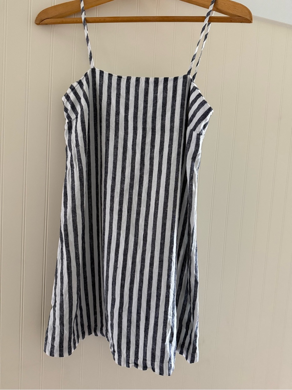 A New Day XS Tunic Mini Dress Navy & White Striped Coastal Nautical Layer